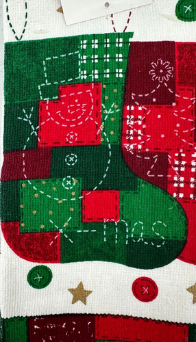 Kmart Trim-A-Home Multicolor Patchwork Stocking Winter Holiday Kitchen Towel Set - Picture 3 of 8