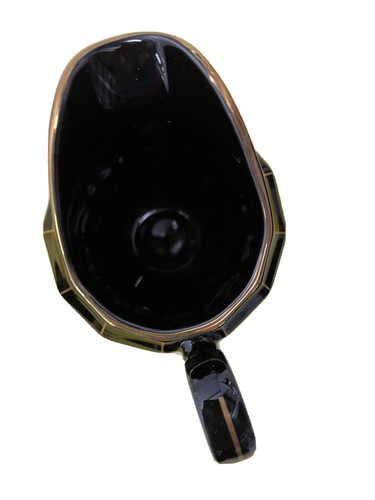 Mikasa Midnight Gold Creamer Black & Gold Porcelain Formal Facets L9903 - Picture 4 of 7