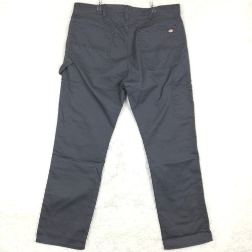 Pantalones de carpintero Dickies Flex para hombre ajuste regular lona de pato gris lavado a la piedra 38x32 - Imagen 2 de 10