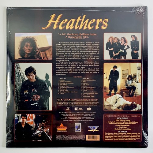 SEALED Heathers Laserdisc NEW not Vhs Horror Cult Rare Slasher Vintage 80s - Picture 2 of 3