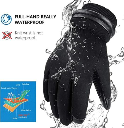 OZERO Waterproof Winter Gloves Men Women -30 ℉ Cold Proof Touchscreen Black MED - Picture 2 of 6