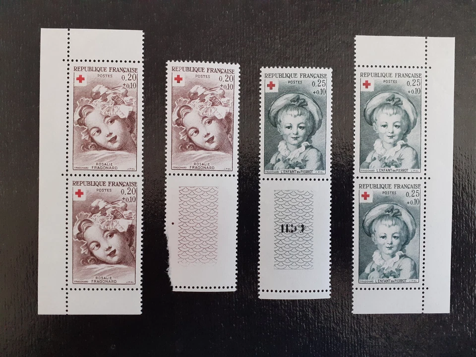 Frankreich - Rotes Kreuz 1962 - eindeutig aus Bogen und Heftchen Mi. 1418/9 - Bild 1 von 1