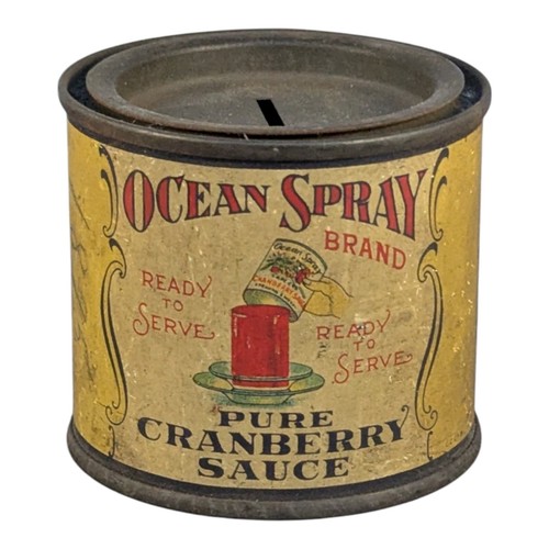Vtg 1930's Ocean Spray Cranberry Sauce Advertising Tin Can Toy Bank Hanson Mass. - Picture 1 of 23