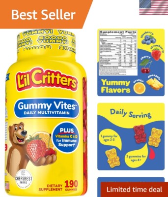 L'il Critters Complete Multivitamin Gummies - 190 Count, Nutrient-Rich for Kids