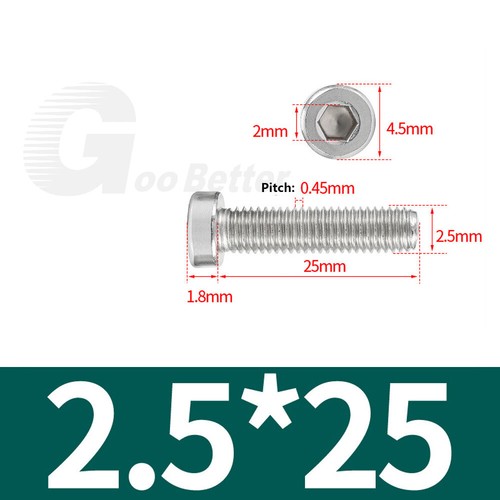 M2 - M5 Low Head Cap Screws A2 Stainless Steel, Hexagon Socket Allen Key Bolts - Picture 10 of 15