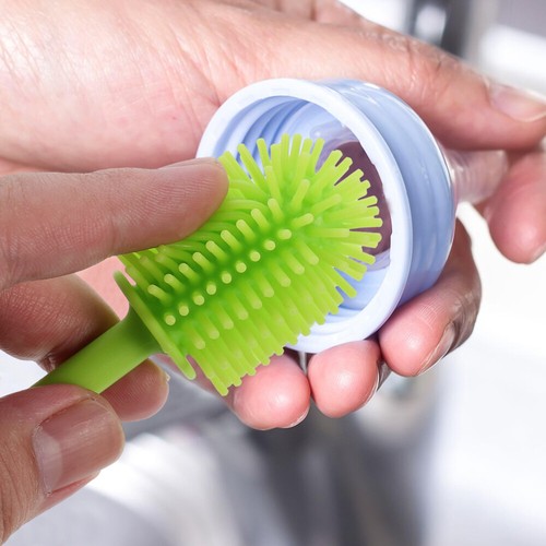 2 Pcs Flaschenbürste Kind Baby Für Lebensmittelgläser Silikon Reinigungsbürste - Bild 9 von 12