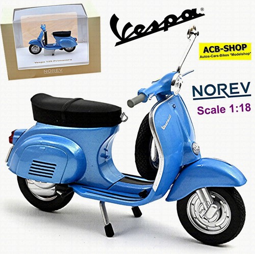 Vespa 125 Primavera Piaggio Moto 1967-76 blau blue metallic 1:18 Norev 182100 - Bild 1 von 4