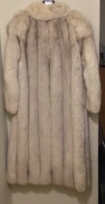 Genuine Blue Fox Full Length Fur Coat , XL, Excellent Condition .54inches long.