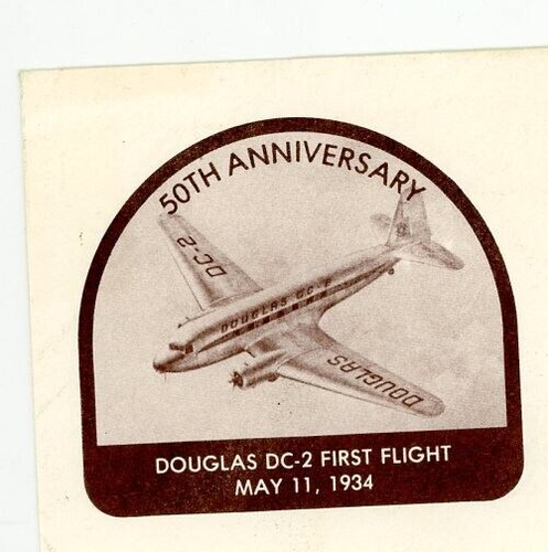 1984 50th Anniversary Douglass DC-2 First Flight May 11, 1934 Envelope & Card - Picture 1 of 4