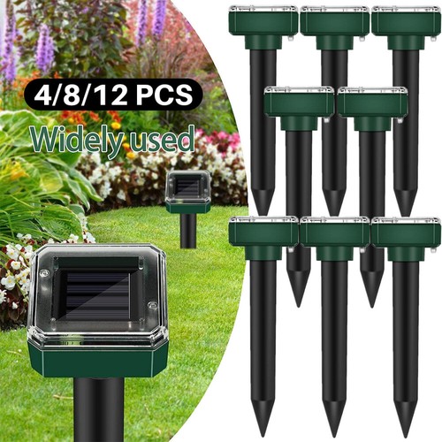 4-12X Solar Tiervertreiber Ultraschall Abwehr Marder Katzen Hunde Abwehr Schreck - Bild 31 von 40