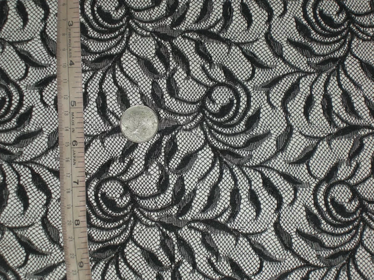 Black lace fabric best sale by the yard