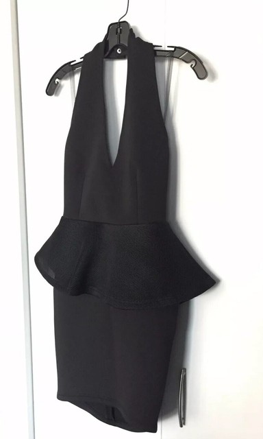 black peplum cocktail dress