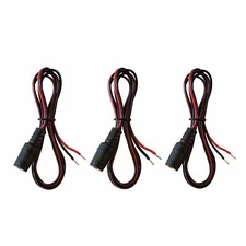 3 pack 3ft 12V 9V 2.1mm x 5.5mm DC female jack to open bare wire Adapter Cables