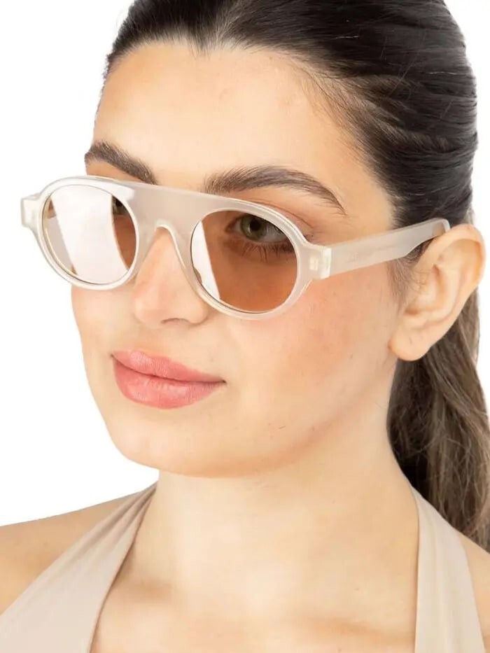NEW LOEWE LW40020F 21E WHITE BROWN ROUND SUNGLASSES LOEWE | eBay display picture 1