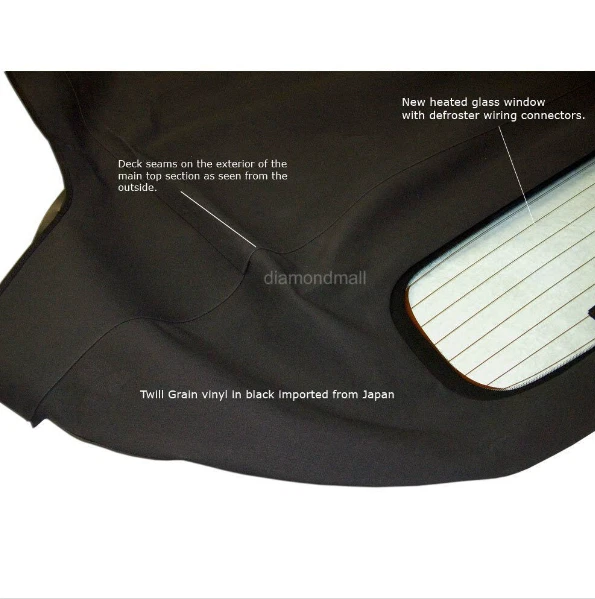 Convertible techo blando para Nissan 370Z 2010-2018 con ventana de vidrio térmico DOT, tela Foto 3 de 4