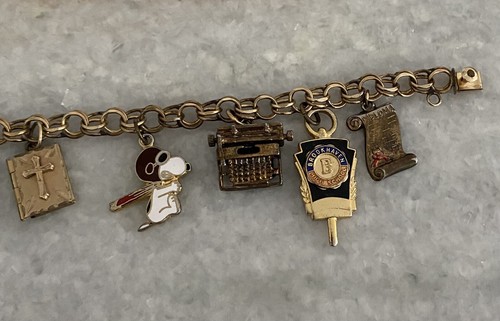 Vintage Gold Filled Charm Bracelet W/ Charms Northland High School Col Ohio - Picture 4 of 7
