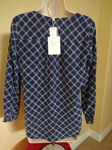 JOIE Blue Arrosa Printed Silk Blouse, Small - Picture 8 of 10
