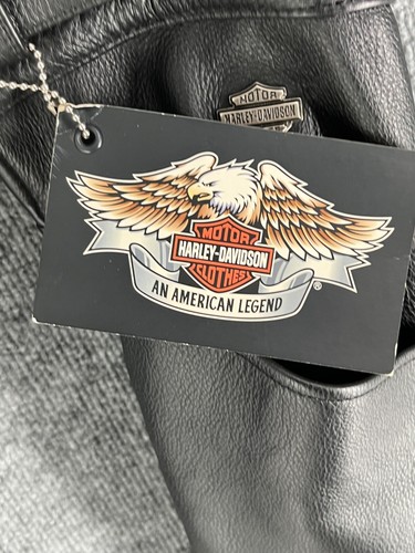 Harley-Davidson Roadworthy Chaps Men Size XL Black Leather Lined Leg Zip Button - Bild 13 von 17