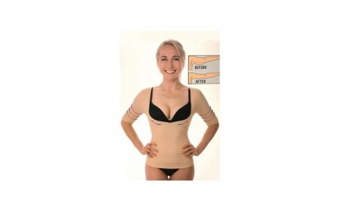 Shaper compressione braccio superiore maniche lunghe dimagranti top taglio camicetta modella - Foto 2 di 4