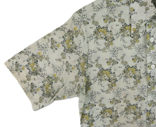 VTG 70s JC PENNEY’S US Men’s Medium Ivory Floral Short Sleeve Disco Shirt - Picture 6 of 12