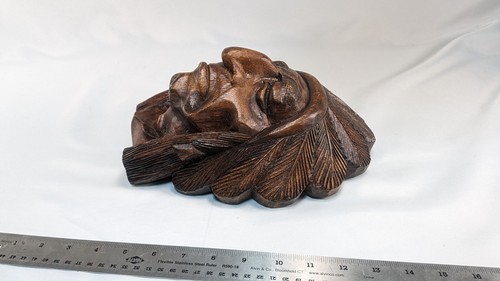 Hand Carved Wood Indian Head Chief Tobacco Store Cigar Shop Sculpture 10" X 8" - Picture 6 of 9