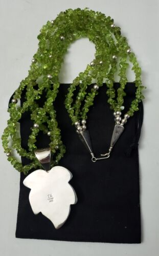 Jay King DTR Peridot 24" Halskette & Blatt Anhänger 925 Sterling Silber, SIGNIERT - Bild 4 von 7