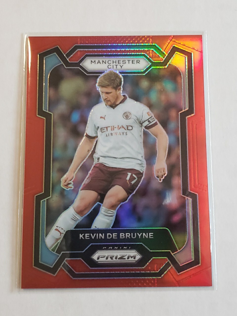 2023-24 Panini Prizm EPL Kevin De Bruyne Red Prizm /199 Manchester City