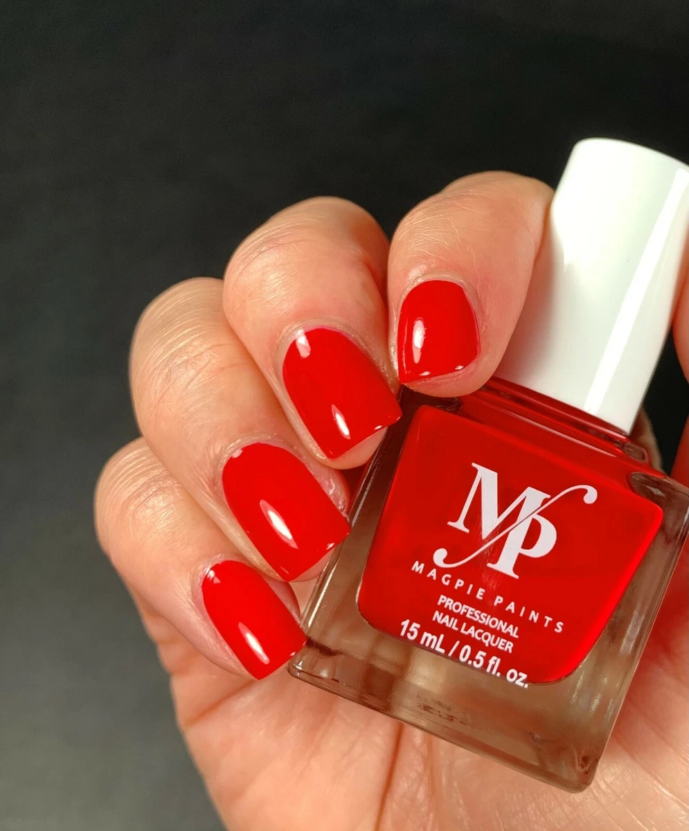 MAGPIE PAINTS nail polish cool RED crimson CREME SUMMER MANI PEDICURE | eBay