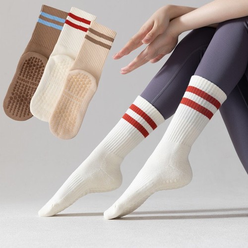 3PCS Calze Yoga Antiscivolo Donna con Impugnature per Pilates Danza Balletto - Foto 1 di 11