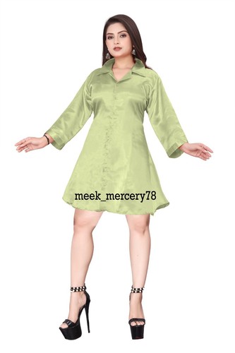 Túnica satinada media manga camisa satinada larga abotonada ropa de oficina S136 - Imagen 32 de 127