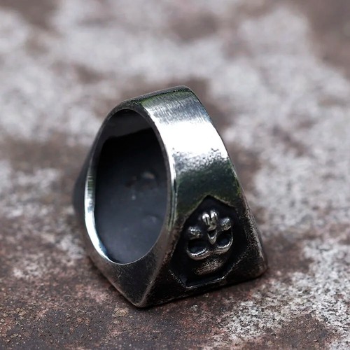 Gothic Death Skull 13 Letter Stainless Steel Men's Boy's Skull Biker Punk Ring - Picture 3 of 6