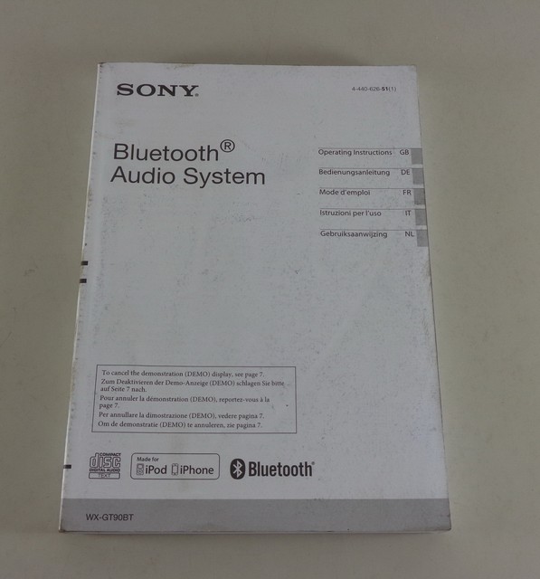 Operating Instructions Car Radio Sony Bluetooth Audio System/ CD/ USB