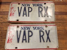 New York 1986-2002 Liberty License Plates Pair Set Vanity