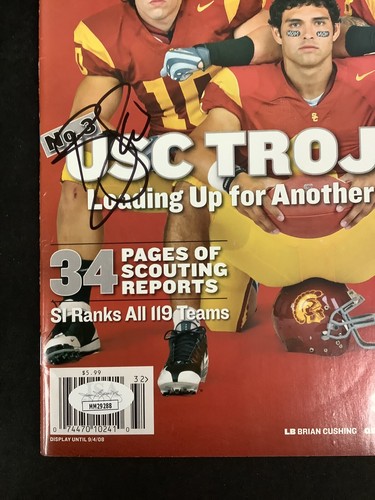 Brian Cushing Signed Sports Illustrated 8/11/08 No Label USC R Maualuga Auto JSA - Picture 2 of 7