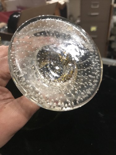 vintage Antique Mid Century Modern Murano Amber Glass Candy Fruit Dish - Picture 7 of 12