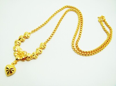 Necklace 22K 23K 24K Thai Baht Yellow Gold Plated Jewelry Women Girl  Fashion 18