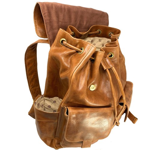 Kentucky Wildcats UK Leather Rucksack Tan Westbridge Backpack - Picture 3 of 6