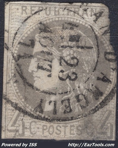 FRANCE EMISSION DE BORDEAUX 4c GRIS N°41B AVEC OBLITERATION A VOIR - Picture 1 of 2