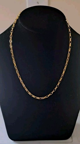 925 14k Gelbgold Vermeil Büroklammer Kettenglied ~ Halskette 20 Zoll RL - Bild 2 von 7