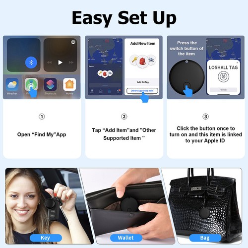 Bluetooth Tracker Key Pet Finder Anti-Loss GPS Smart Tag for Apple Find My iOS - Picture 10 of 15