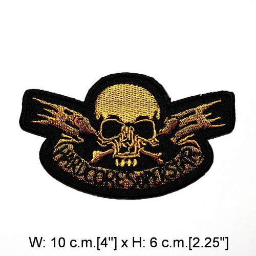 Motorcycles Biker Chopper Rock Punk Skull Tattoo DIY Jeans Jacket Iron on Patch - Picture 74 of 79