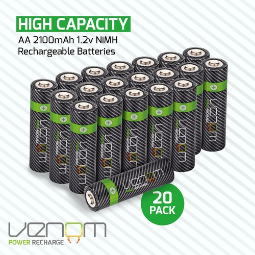 Baterías recargables AA Venom - 2100mAh 1.2V NiMH - Tamaños de paquete múltiples - Imagen 68 de 101