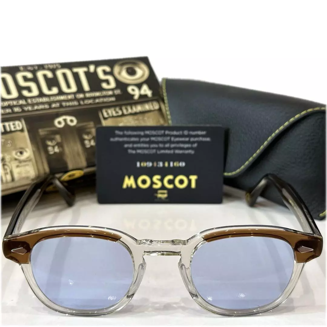 MOSCOT LEMTOSH SUNGLASSES 46 24 145 BROWN CRYSTAL FRAME UV CUT