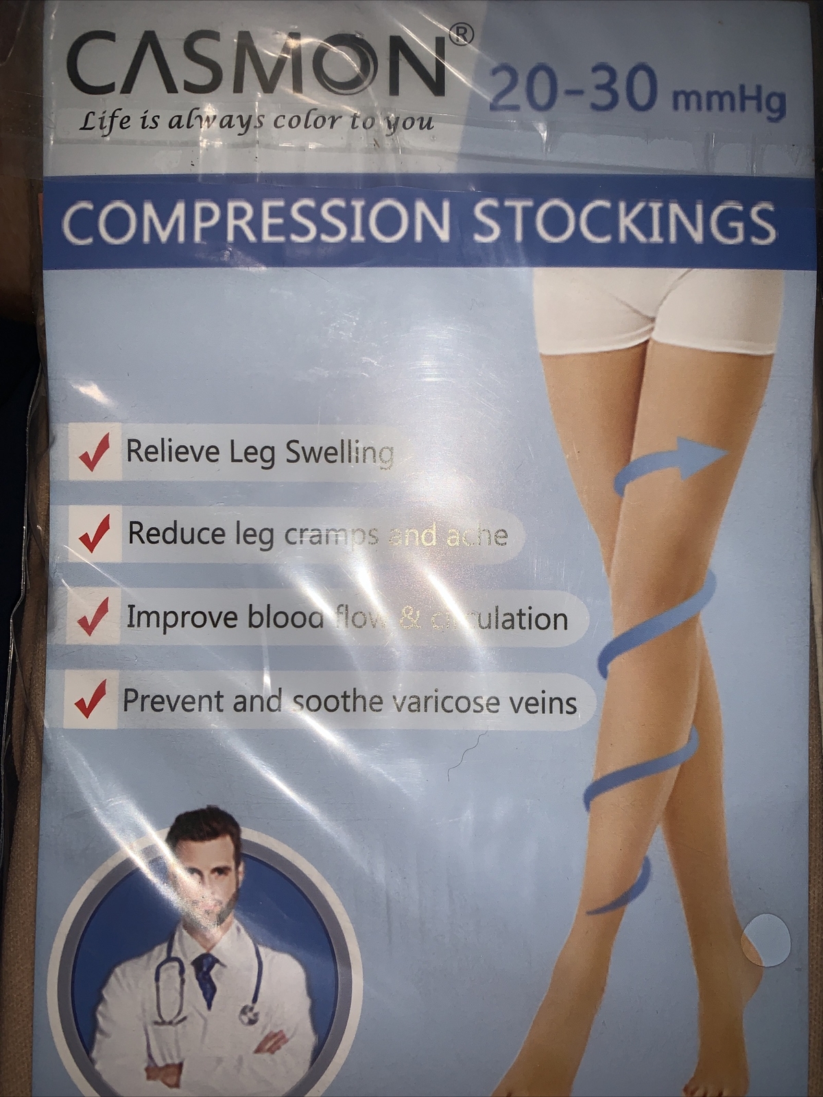 Compression Pantyhose Women Men for Varicose Veins Support Stockings 30