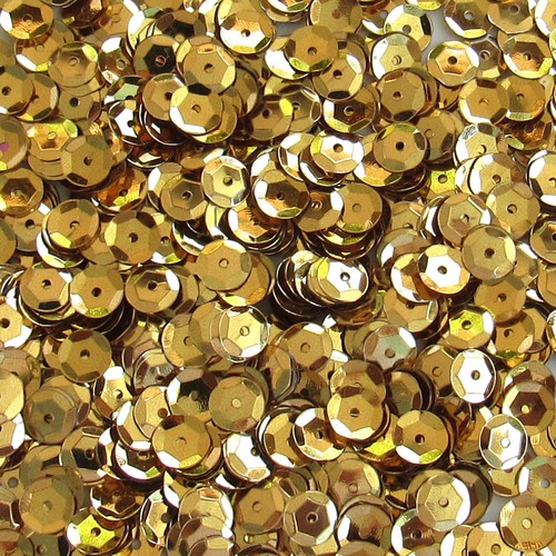 Pailletten Gold [#2] 8 mm runde Tasse ~400 oder ~4.750 Stück lose hochwertig - Bild 1 von 2