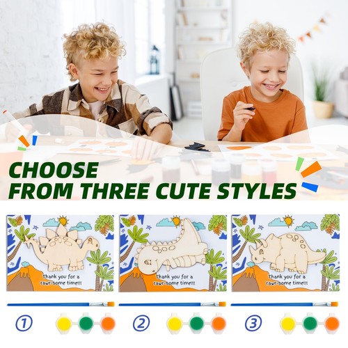 Dinosaur Party Favors - Pre-Packaged Set of 12 DIY Wooden Dinosaur Painting S... - Picture 7 of 8