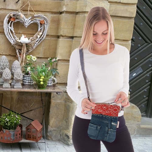 Sunsa Damen Taschen Umhängetasche Handtasche Baumwolle&Jeans Schultertasche - Bild 7 von 9
