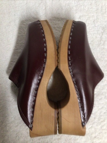Vintage Olof Daughters of Sweden Burgund Leder Clogs Damen Gr. 37 NEU - Bild 8 von 11