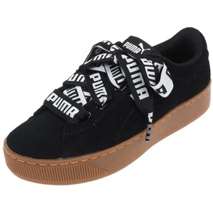 Scarpe O Ribbon Pelle Piattaforma Nero 44443 Neu Basse Vikky Blk Puma Finta rwrE6q0
