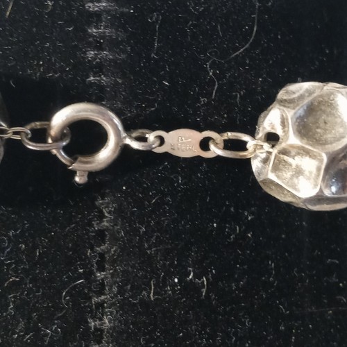 Vintage Sterling Silber Kugel gehämmert Halskette - Bild 7 von 10